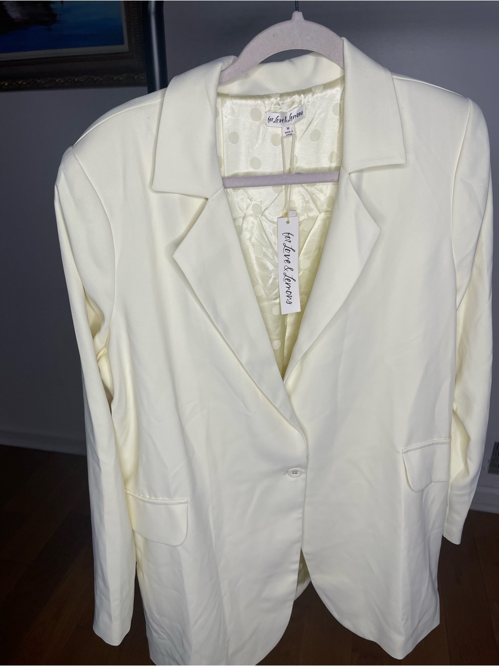 For Love & Lemons Cream Single-Button Blazer